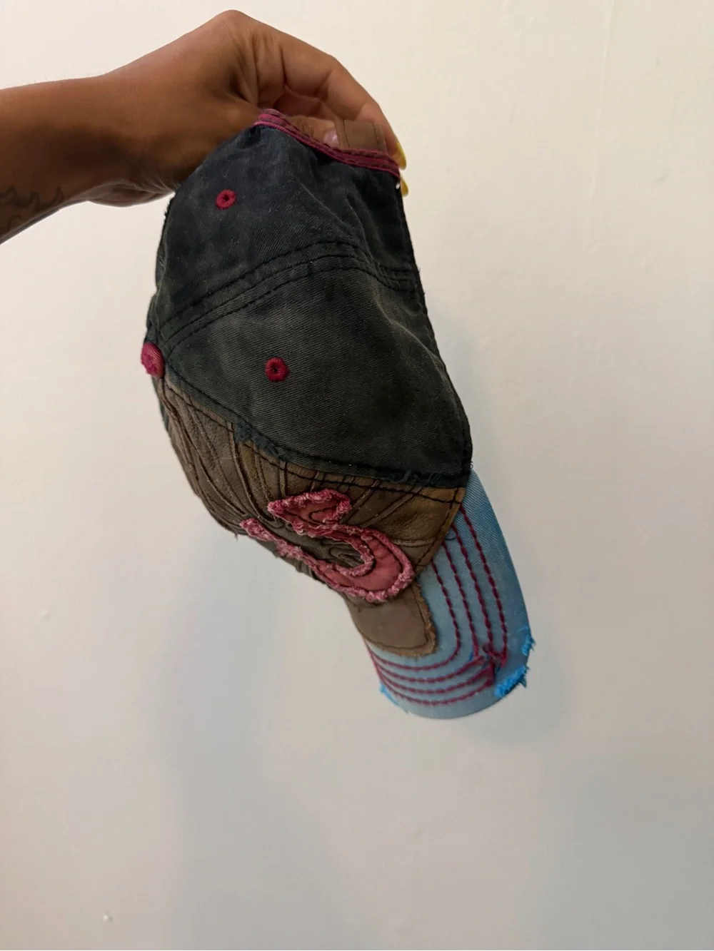 RARE Y2K vintage True Religion leather distressed baseball cap hat